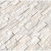 Msi Arctic White Splitface Ledger Panel 6 In. X 24 In. Natural Marble Wall Tile, 6PK ZOR-PNL-0051